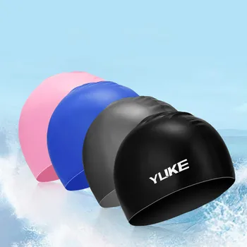 YUKE Profesyonel Silika Jel Yüzme Kap Su Geçirmez kulak koruyucu Yetişkin Erkekler Kadınlar Uzun Saç Yüzmek Şapka Kapak Kulak Kemik Havuzu