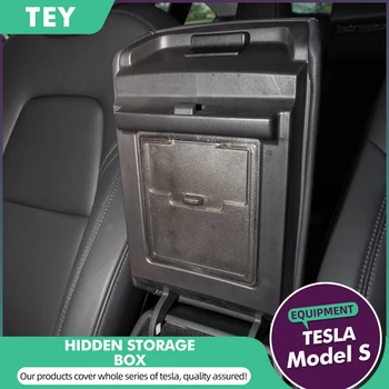TEY Tesla Modeli 3 2021 Model Y araba Kol Dayama Kutusu Kapağı saklama kutusu Gizli Şeffaf saklama kutusu Model Üç Aksesuarları