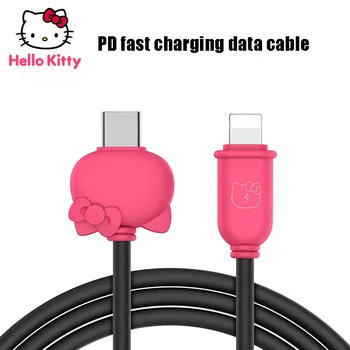 Sanrio Kawaii Hello Kitty Pd Hızlı Şarj Veri Kablosu Zarif Ambalaj İphone 12 şarj kablosu Tip-C Aydınlatma Uygun