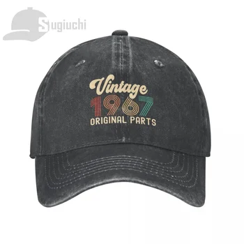 Vintage 1967 Orijinal parçalar Doğum Günü Yıkanmış pamuklu kasket Gorras Snapback Kapaklar Beyzbol Baba Açık Havada Seyahat güneş şapkaları Casquette