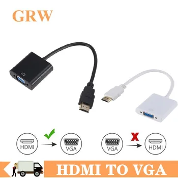 Grwıbeou HDMI VGA kablosu Dönüştürücü HDMI Erkek VGA dişi dönüştürücü Adaptör Dijital Analog HD 1080 P PC Dizüstü Tablet İçin