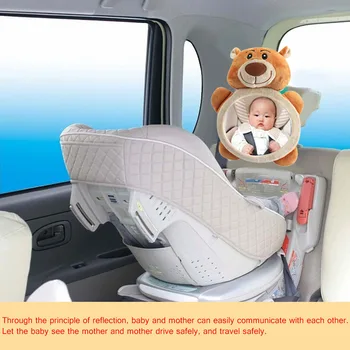Karikatür Ayı Ayarlanabilir Bebek Araba arka koltuk aynası Çocuk Güvenlik Görünümü Monitör