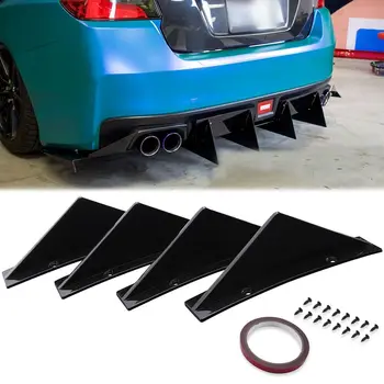 GİZLİLİK Araba Arka Tampon Difüzör Köpekbalığı Yüzgeçleri Spoiler Dudak Splitter Parlak Subaru WRX / STI 2012-2020 Tampon Splitter Aksesuarları