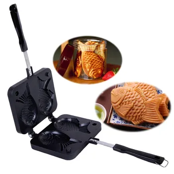 Japon Balık Şekilli Bakeware Waffle tava makinesi Japon Gözleme Çift Tava Paslanmaz Çelik Tava Ev Kek Araçları