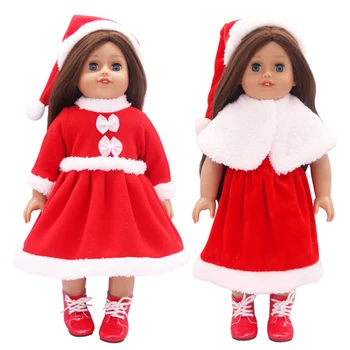 Güzel Kırmızı Noel oyuncak bebek giysileri Etek + Şapka Seti 18 İnç Amerikan Ve 43 Bebek Yeni Bron Bebekler Bebek Elbise Oyuncak Bebek Aksesuarları
