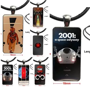 Erkekler Kadınlar için Hal 9000 2001 Bir Uzay Odyssey Kolye Moda Uzun Zincir Dikdörtgen Kolye Takı
