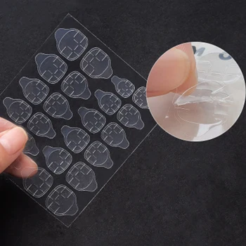 GAM-BELLE 60 adet Çift Taraflı Yanlış Nail Art Yapıştırıcı Bant Tutkal Sticker DIY İpuçları Sahte Tırnak Akrilik Manikür Jel Makyaj Aracı