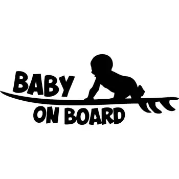 8x20cm Bebek komik tampon vinil yapışkan Araba Çıkartması sörfçü bebek sörf tahtası etiket kamyon Su Geçirmez Yeni TA123