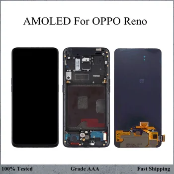 Orijinal AMOLED Ekran Oppo Reno PCAM00 lcd ekran Digitizer Çerçeve Değiştirme İle PCAT00 CPH1917