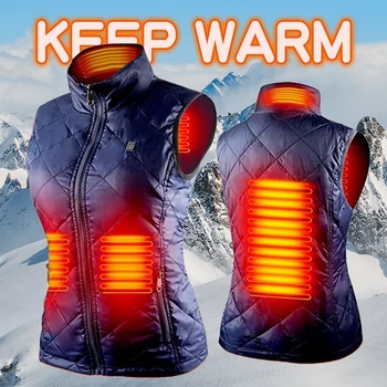 Kadın ısıtma giyim kış USB şarj yelek akıllı ısıtma pamuk yelek elektrikli ısıtma ceket paten kayak spor yelek