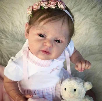 22 inç Yeniden Doğmuş Bebek Kiti Mary Ann Sınırlı Tükendi Baskı Yumuşak Vinil Bebek Parçaları Vücut ve Gözler El Yapımı DIY Boş Bebek Kiti