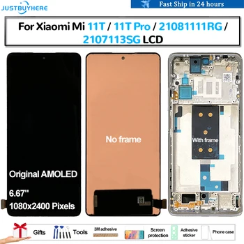 Orijinal AMOLED Xiaomi Mi 11T 11T Pro 21081111RG 2107113SG Pantalla lcd Ekran Dokunmatik Panel Ekran Digitizer Meclisi Onarım
