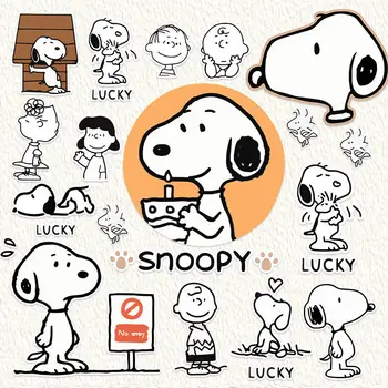 Snoopy Karikatür su geçirmez etiket Dizüstü Bilgisayar İpad Su Bardağı Gitar Bavul Dekoratif Malzemeler Kawaii Anime Kız Hediyeler