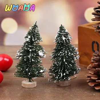 2 adet 1/12 Dollhouse Minyatür Noel Ağacı DIY Dekorasyon Küçük Çam Ağacı Mini Noel Ağacı