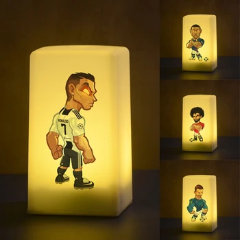 Yaratıcı Gece Lambası Messi Cristiano Ronaldo Modeli Karikatür Masa Lambası Bebek Futbol Süs Hediyeler