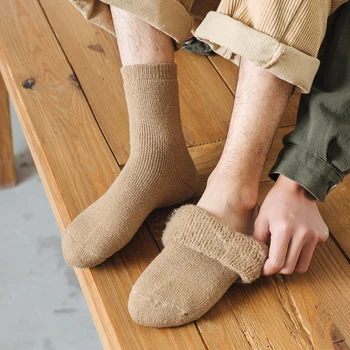 2022 Yeni Kış sıcak Süper Kalın Erkek Erkek Çorap Yün Kadın Çorap Düz Çorap Merinos Yünü Çorap Karşı Soğuk Kar Havlu Çorap