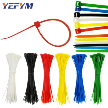 100 adet / paket kendinden kilitleme kablo bağları 3 * 150mm genişlik 2.5 mm 6 renk plastik zip bağ teli bağlama wrap sapanlar ilk parti naylon