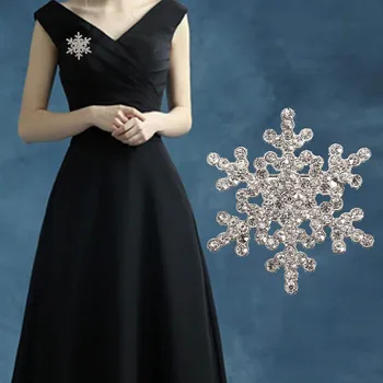 Yeni Sıcak Moda Köpüklü Kristal Rhinestone Kar Tanesi Broş Pin Takı Broş Düğün Gelin SMR88