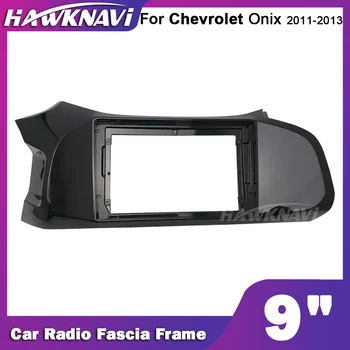 Hawknavı 9 İnç Araba Radyo Çerçeve Chevrolet Onix 2011-2013 İçin 2 Din Otomotiv Ses Fasya Çerçeve Paneli Dash Montaj Kiti
