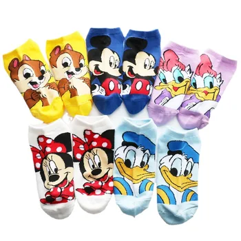 Kawaii Komik kadın Çorap Disney Mickey Ortak markalı Anime Moda Yüksek Kaliteli Harajuku Baskı Kızlar Uyluk Yüksek Çorap Çorap