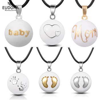 Eudora Annelik Takı Mix Stilleri Beyaz Chime Bola Kolye Melek Arayan Kolye Takı Hamile Kadınlar İçin N14NB-W