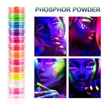 1 Takım Neon Fosfor Tozu Aydınlık parlak tırnak tozu Pigment Floresan Tozu Manikür Nail Art Süslemeleri