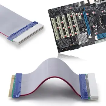 0.19 m Bakır Şerit Kablo PCI Ses Ağ Grafik kart uzatıcısı Dönüştürücü Düz Şerit Kablo Destekler PCI Cihazları