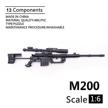 1: 6 Ölçekli M200 Keskin Nişancı Tüfeği 4D Silah Modeli Kaplı Plastik Askeri Model Aksesuarları için 12 inç Aksiyon Figürü Ekran