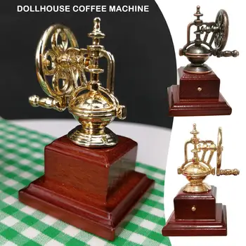 Mini Retro El krank Dollhouse Kahve Makinesi Modeli Modelleri Süsler Ev Dekor El Sanatları Minyatür Süs Dekorasyon El Sanatları