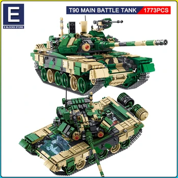 WW2 Askeri T90 ana Muharebe Tankı Serisi Yapı Taşları Tuğla Modeli MOC Ordu Silah Asker Setleri Çocuk Oyuncakları Erkek noel hediyesi