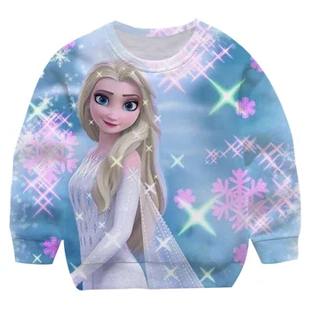 Dondurulmuş 2 Kızlar Sweatshirt Sıcak Satış Elsa Kazak Çocuk Elbise Disney Uzun Kollu Sonbahar Gömlek 3 4 5 6 1 2 14Years