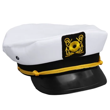 2022 Yeni Vintage Beyaz Ayarlanabilir Kaptan Denizciler Donanma Kaptan Tekne Askeri Şapka Kap Yetişkin fantezi parti elbisesi Unisex