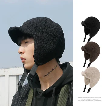 INS Kış Sıcak Bombacı Şapkalar Erkekler Kadınlar İçin Japon kulak koruyucu Şapka Kadın Kore Peluş lambswool Rus Trapper Gorros