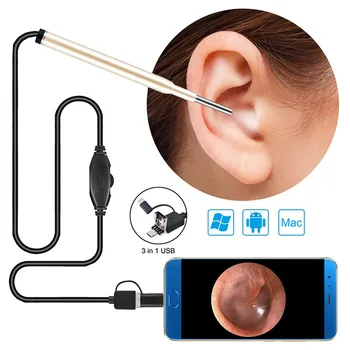 3.9 MM Tıbbi Endoskop Kamera Su Geçirmez USB Endoskop Muayene Kamera OTG Android Telefon PC için Kulak Burun Borescope