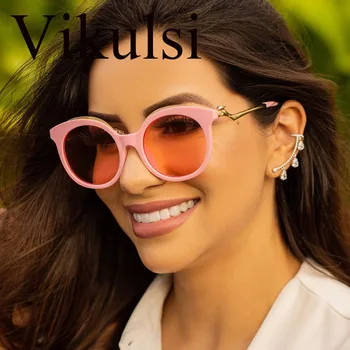 Yuvarlak kadın Güneş Gözlüğü moda güneş gözlükleri Lüks Marka Gözlük Tasarımcısı Shades Kedi Göz güneş gözlüğü Kadın oculos UV400