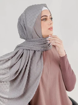 Pom Pom İnci Kabarcık Şifon Hicap Kadın Malezya Topu Akın islami kafa bandı Popüler Şapkalar İslam Arap Şal Eşarp