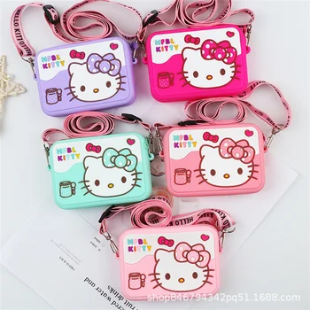 Kawaii Sanrio çocuk Çapraz Çanta Hello Kitty Sevimli Anime Kız Cep bozuk para cüzdanı Moda Karikatür Hayvan Kedi omuz çantaları