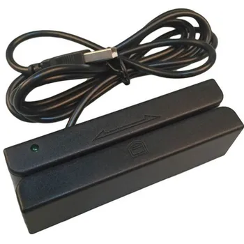 USB manyetik kart okuyucu Mini 3 Parça MSR90 Hi-co & Lo-co Tokatlamak Mag Ücretsiz Sürücü Tak Ve Çalıştır manyetik şeritli kart okuyucu