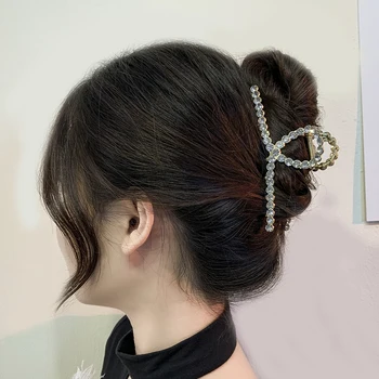 Moda Zarif İçi Boş Geometrik saç aksesuarları Kadınlar için Metal saç tokası Kızlar için Moda Büyük Saç Pençe Klip Kafa Takı