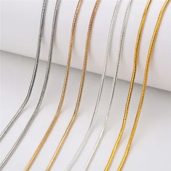 2 m / grup Çapı 1.5 mm Yılan Kolye Zincirleri Lot Bilezik Bulguları Altın Rodyum Renk Bakır Yılan Zincirleri Toplu Dıy Takı Yapımı
