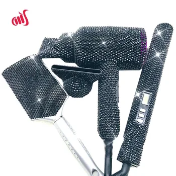 Profesyonel Salon Sıcak alet takımı Bling fön makineleri saç düzleştirici ve Peruk Fırça secadores para el pelo secadoras de cabello