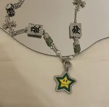 elmas taklidi çivili yıldız servet çapraz şanslı yıldız kolye çift erkekler ve kadınlar gelgit sokak hip-hop punk boyun zinciri