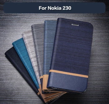 PU deri cüzdan Kılıf Nokia 230 İçin İş telefon kılıfı Nokia 230 İçin Kitap Çantası Yumuşak Silikon arka kapak