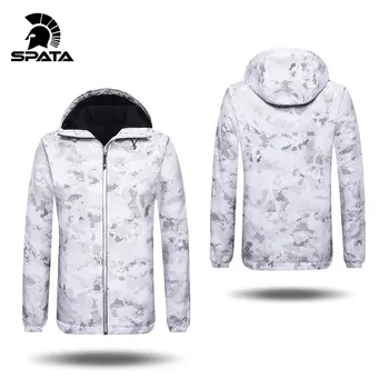 Yeni SPATA kış balıkçılık takım elbise Rüzgarlık Balıkçılık Ceketler Su Geçirmez Sıcak Nefes Termal Hoodies Takım Elbise Yürüyüş Kamuflaj Mont