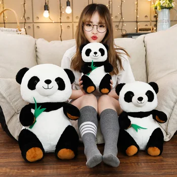 Sıcak 1 adet 30/40/50cm Karikatür Panda Bambu peluş oyuncaklar Dolması Yumuşak Hayvan Bebek Çocuklar için Bebek Kız Güzel doğum günü hediyesi Oyuncak