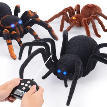 Uzaktan Kumanda Simülasyon Siyah Dul Tarantula Tarama Böcek Hayvan Modeli Parodi Çocuk Korku Tricky Pet Oyuncak Cadılar Bayramı Hediye