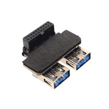 Yüksek Hızlı 20Pin Çift USB3. 0 Adaptörü Dönüştürücü Masaüstü Anakart 20 Pin Header 2 Port USB 3.0 Konektörü kart okuyucu