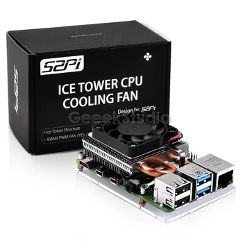 Yeni Ahududu Pi 4B Ultra İnce Buz Kulesi Soğutucu Soğutma Fanı RPI 4 Model B CPU Fan