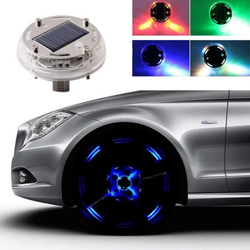 1 adet 4 Modları LED RGB araba Güneş Enerjisi Flaş poyra kapağı ışık renkli atmosfer lamba serin lastik ışıkları oto araba tekerlek dekor