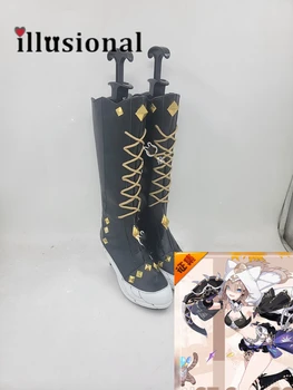 illüzyonel Honkai Darbe 3rd Paroofelis Aponia ayakkabı Cosplay Ayakkabı yüksek topuk siyah çizmeler